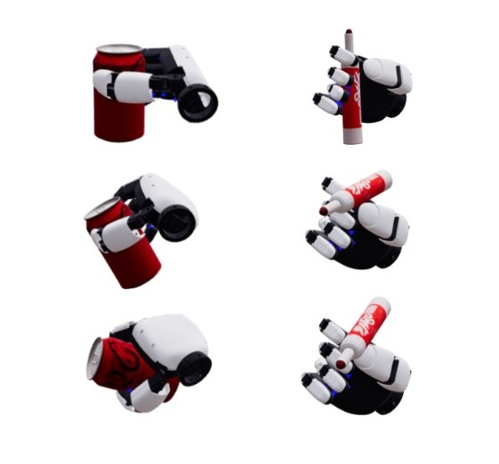 Reconstructed objects grasped by the retargeted robot hand
